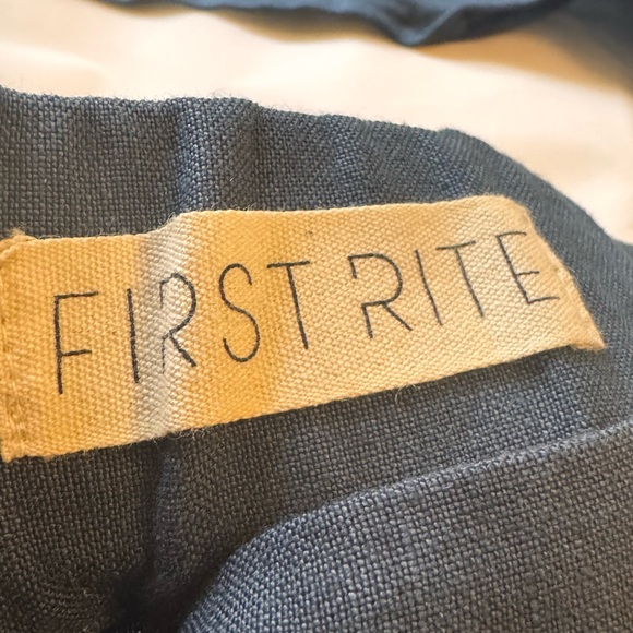 First Rite linen Blue Pants & crop Set - Picture 5 of 5